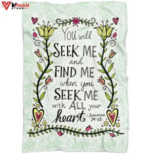 Jeremiah 2913 You Will Seek Me Christian Easter Gifts Bible Verse Blanket 1