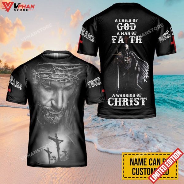 Jesus A Child Of God Custom Name 3D Printed T Shirt