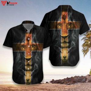 Jesus Amazing Lion And Lamb Christian Gift Ideas Hawaiian Shirt 1