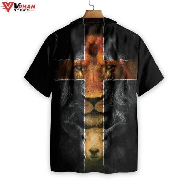 Jesus Amazing Lion And Lamb Christ Gift Ideas Hawaiian Shirt