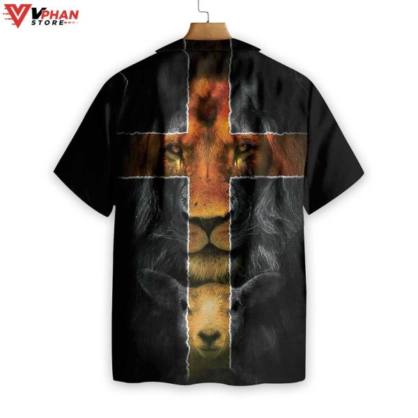 Jesus Amazing Lion And Lamb Gifts For Christian Hawaiian Shirt