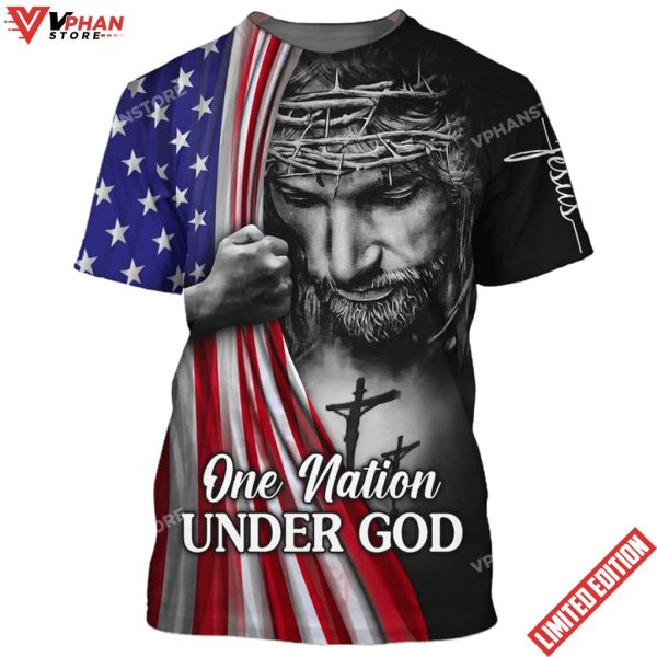 Jesus America One Nation Under God 3d Shirt