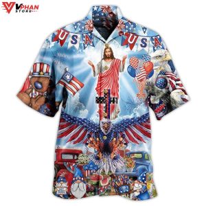 Jesus America Patriotism Gifts For Christian Hawaiian Shirt 1