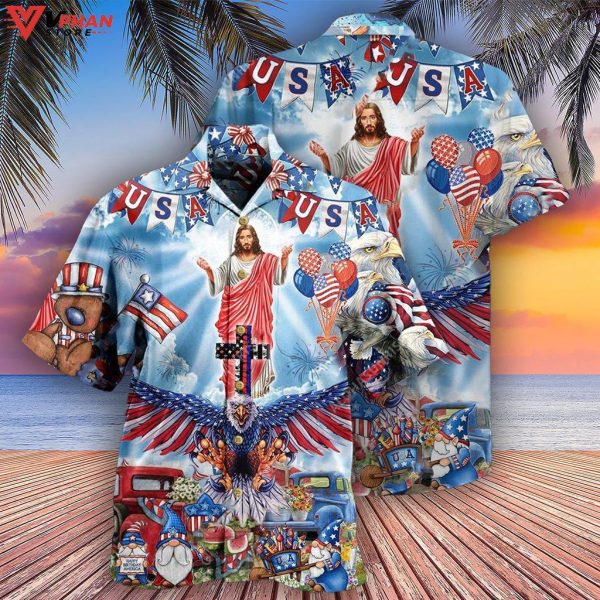 Jesus America Patriotism Gifts For Christian Hawaiian Shirt