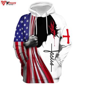 Jesus American Flag Religious Easter Gifts Hoodie 1