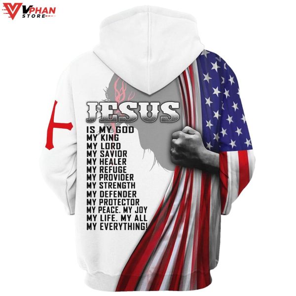 Jesus American Flag Religious Easter Gifts Hoodie