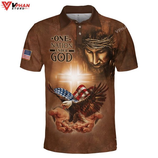 Jesus American One Nation Under God Christian Polo Shirt & Shorts