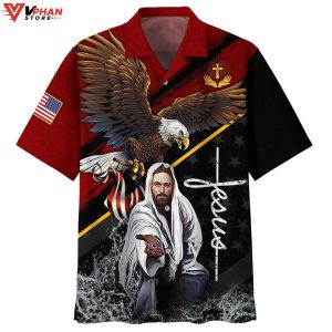 Jesus And Bald Eagle Gifts For Christian Hawaiian Shirt 1