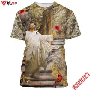 Jesus And Cardinal 3d All Over Print Shirt 1