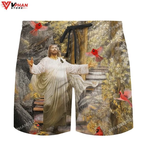 Jesus And Cardinal Religious Easter Gifts Christian Polo Shirt & Shorts