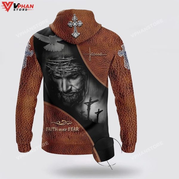 Jesus And Dove Jacket With Faith Over Fear 3d Hoodies For Women Men