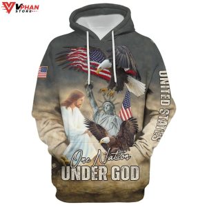 Jesus And Eagle Flying Religious Easter Gifts Christian Hoodie 1