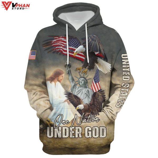 Jesus And Eagle Flying Religious Easter Gifts Christian Hoodie