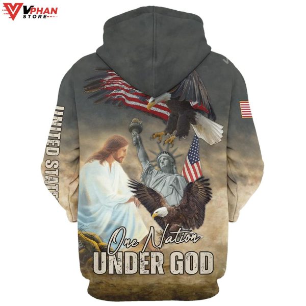 Jesus And Eagle Flying Religious Easter Gifts Christian Hoodie