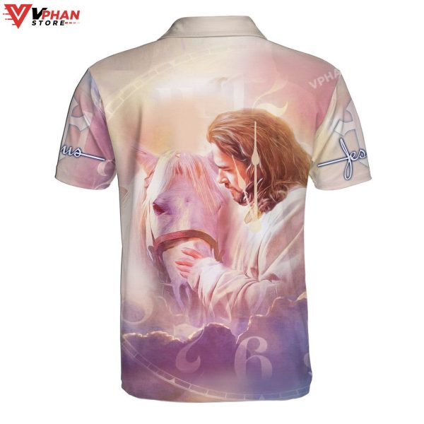 Jesus And Horse Religious Easter Gifts Christian Polo Shirt & Shorts