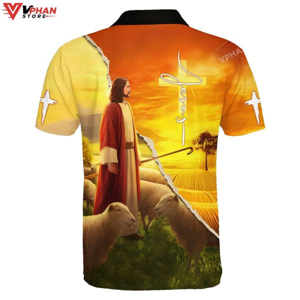 Jesus And Lamb Religious Easter Gifts Christian Polo Shirt & Shorts