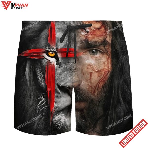 Jesus And Lion 3d All Over Print Shirt