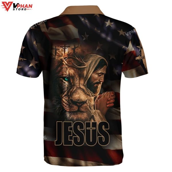 Jesus And Lion American Religious Easter Gifts Christian Polo Shirt & Shorts