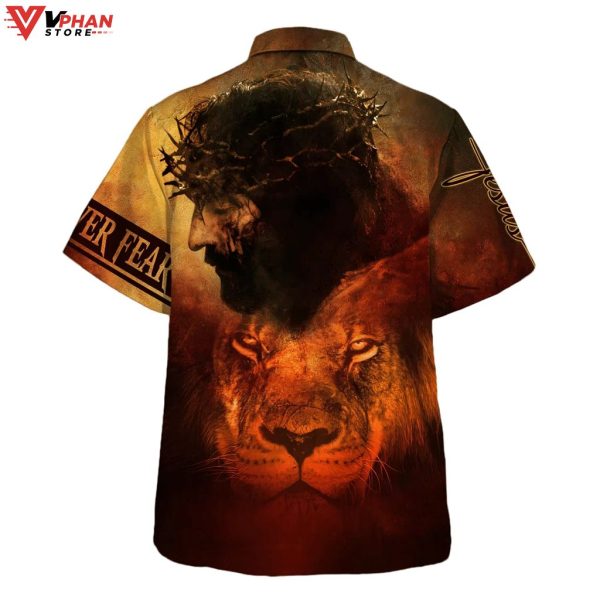 Jesus And Lion Christian Outfit Hawaiian Shirt