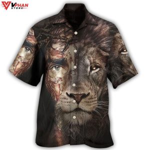 Jesus And Lion Hawaiian Aloha Shirt 1