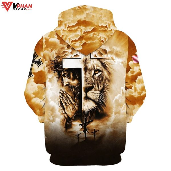 Jesus And The Cross Lion Of Judah Hoodie