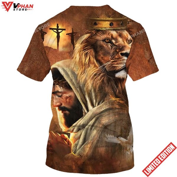 Jesus And The Lion Of Judah 3d All Over Print Shirt