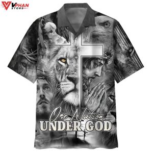 Jesus And The Lion Of Judah Christian Gifts Hawaiian Aloha Shirt 1