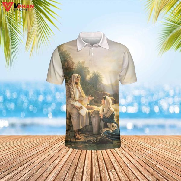 Jesus And The Woman At The Well Christian Polo Shirt & Shorts