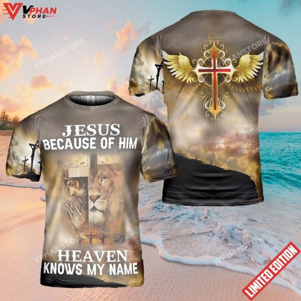 Jesus Because Of Him Heaven Knows My Name 3D Shirt