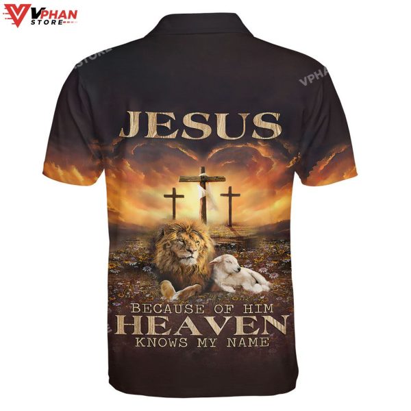 Jesus Because Of Him Lion And Lamb Christian Polo Shirt & Shorts