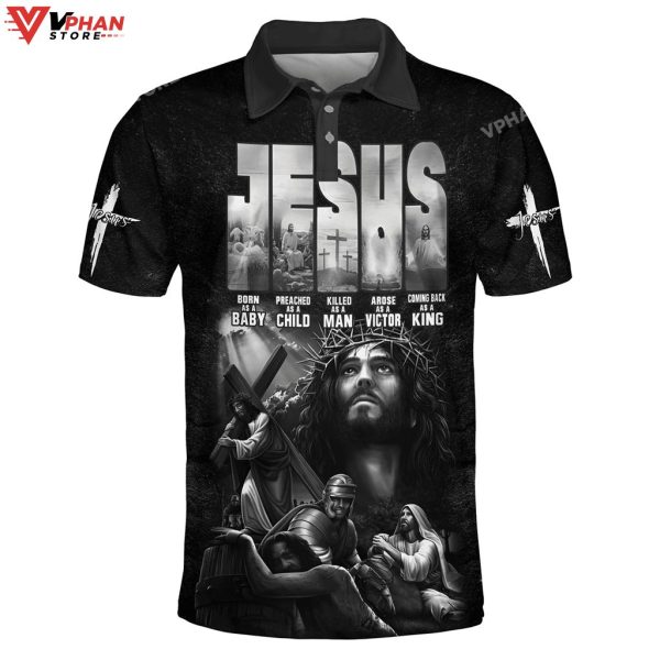Jesus Born As A Baby Preached As A Child Christian Polo Shirt & Shorts