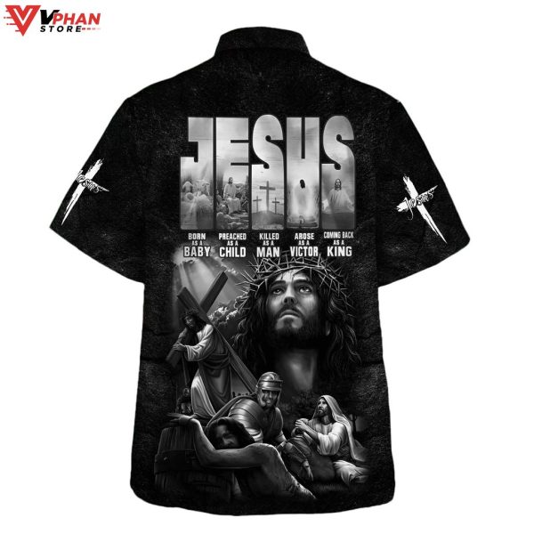 Jesus Born As A Baby Preached Christian Gift Ideas Hawaiian Aloha Shirt