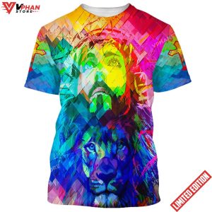 Jesus Christ And Lion 3d All Over Print Shirt 1