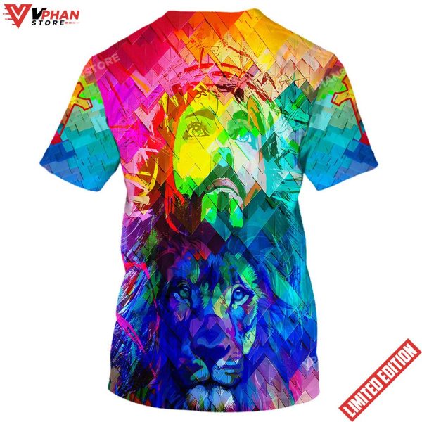 Jesus Christ And Lion 3d All Over Print Shirt