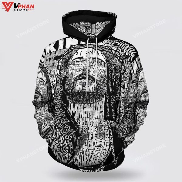 Jesus Christ And Lion Half Face 3d Hoodies For Women Men