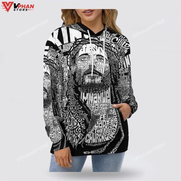 Jesus Christ And Lion Half Face 3d Hoodies For Women Men