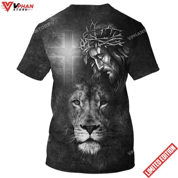 Jesus Christ And The Lion 3D All Over Printed Shirt