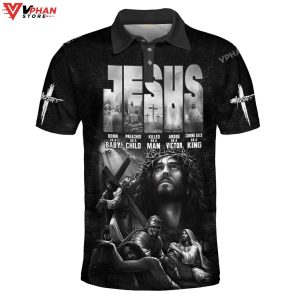 Jesus Christ Born As A Baby Preached Christian Polo Shirt Shorts 1