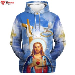 Jesus Christ Crown Of Thorns And Dove Religious Easter Gifts Hoodie 1