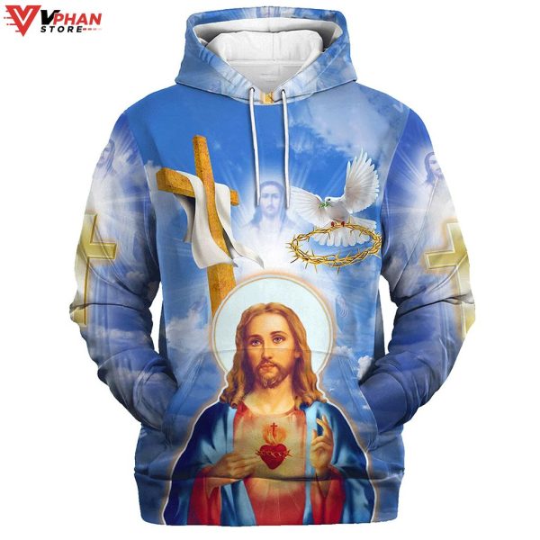 Jesus Christ Crown Of Thorns And Dove Religious Easter Gifts Hoodie