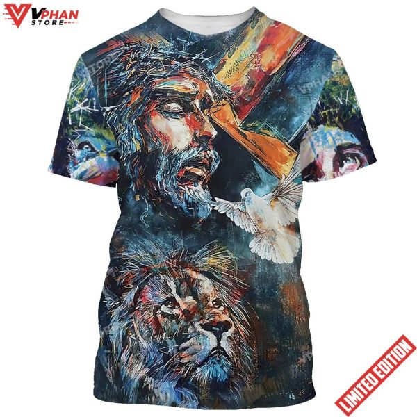 Jesus Christ Lion And Dove 3d T-Shirt