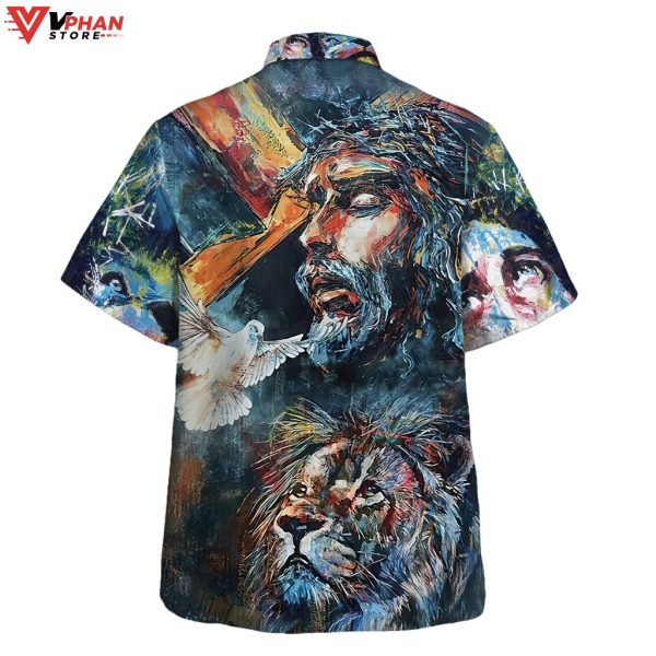 Jesus Christ Lion And Dove Tropical Outfit Hawaiian Summer Shirt