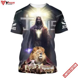 Jesus Christ Lion And Lamb 3d All Over Print Shirt 1