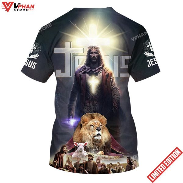 Jesus Christ Lion And Lamb 3d All Over Print Shirt