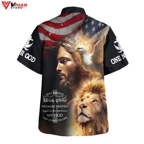 Jesus Christ Lion Way Maker Miracle Worker Tropical Outfit Hawaiian Shirt