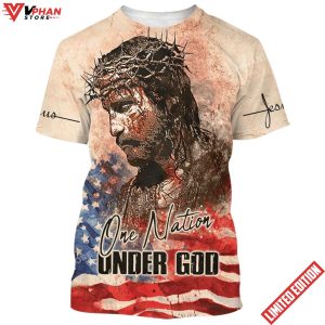 Jesus Christ One Nation Under God 3d Shirt 1