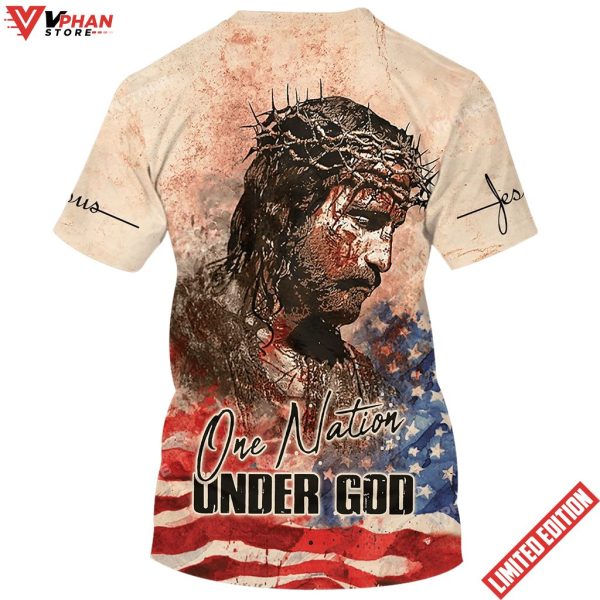 Jesus Christ One Nation Under God 3d Shirt