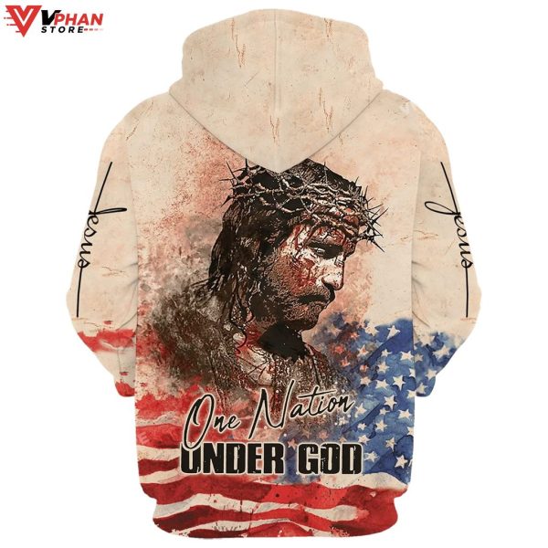 Jesus Christ One Nation Under God Jesus Hoodie