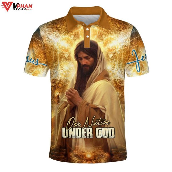 Jesus Christ Pray One Nation Under God Christian Polo Shirt & Shorts