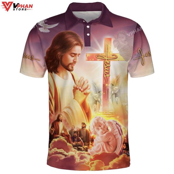 Jesus Christ Pray Religious Easter Gifts Christian Polo Shirt & Shorts
